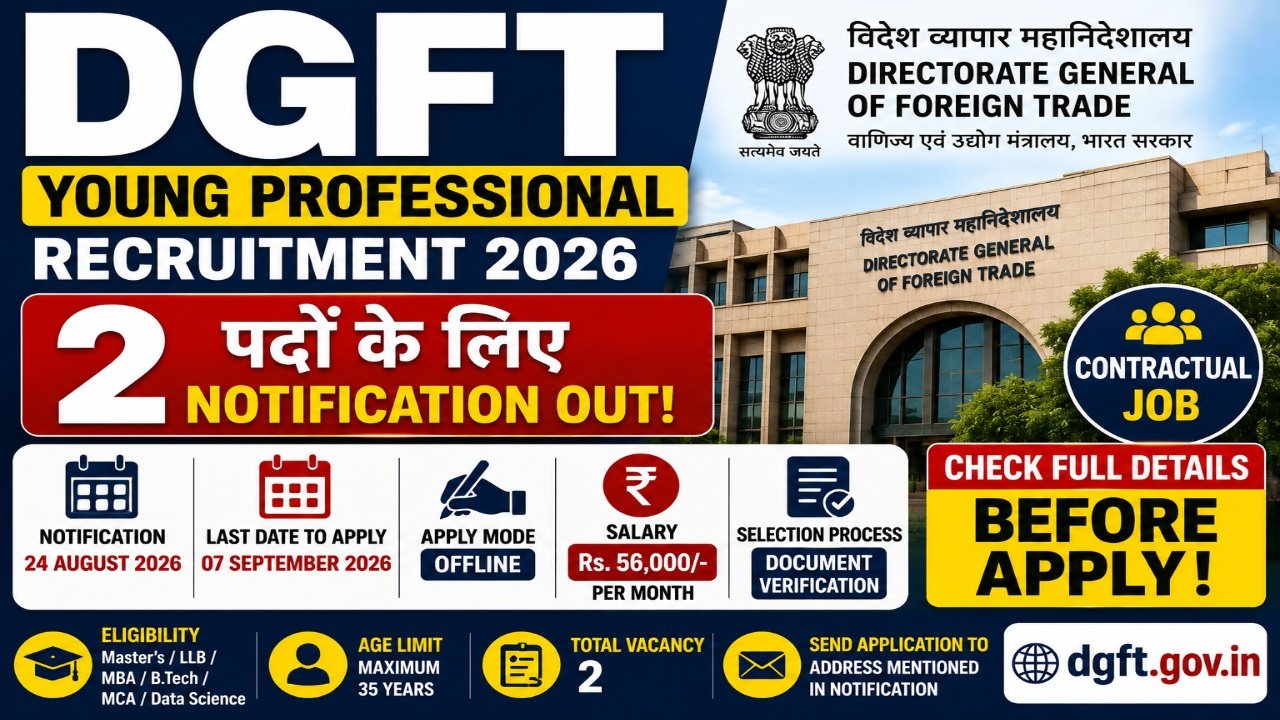DGFT Young Professional Recruitment 2026