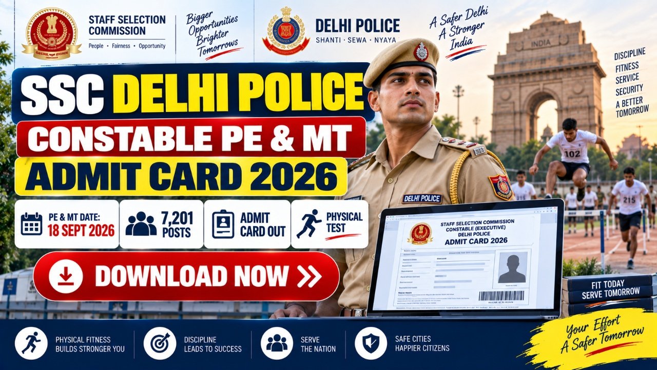SSC Delhi Police Constable PE & MT Admit Card 2026 – Download Now
