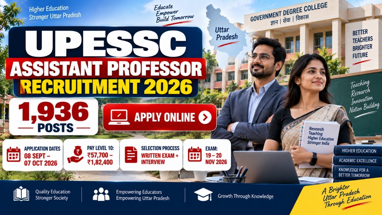 UPESSC Assistant Professor Recruitment 2026